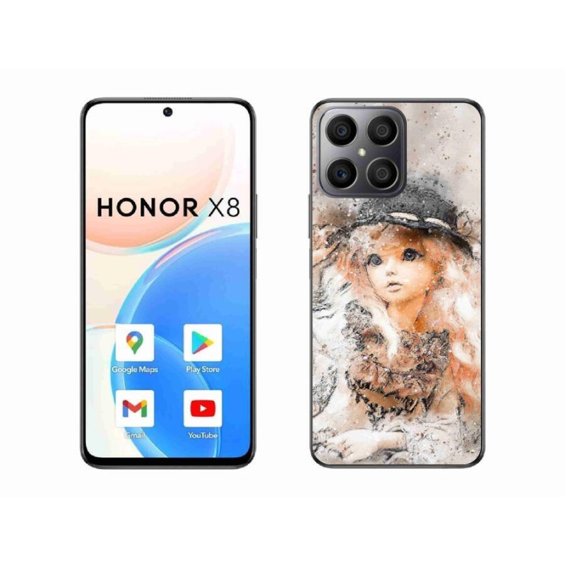 Gelový kryt mmCase na mobil Honor X8 4G - holčička s kloboukem