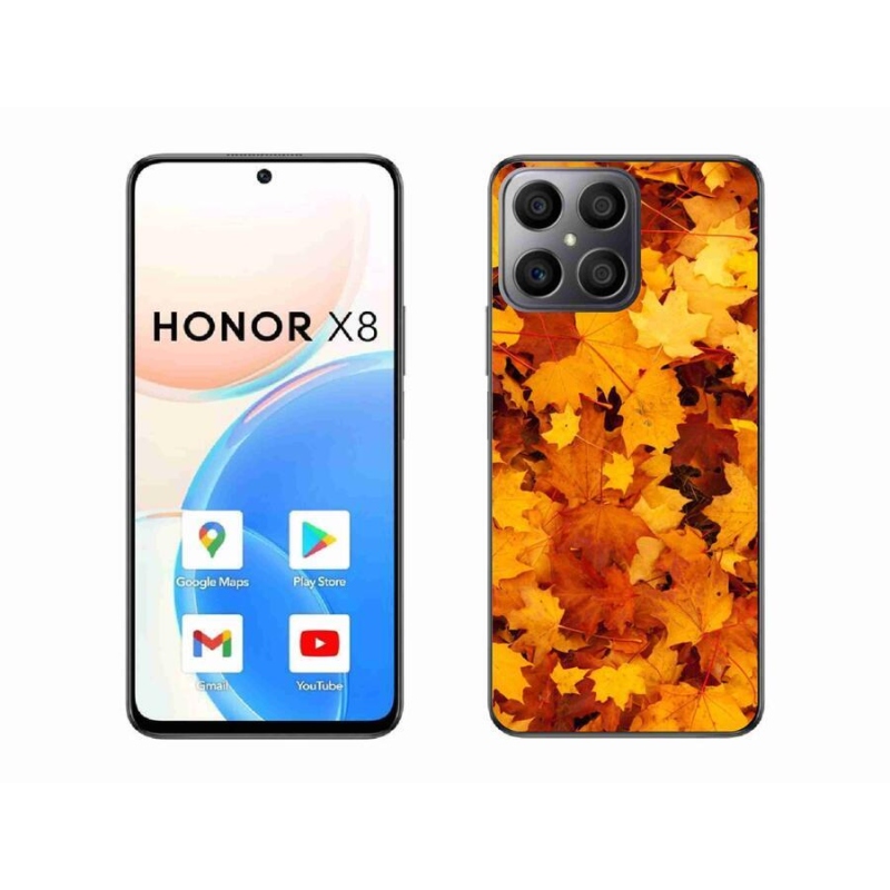 Gelový kryt mmCase na mobil Honor X8 4G - javorové listy