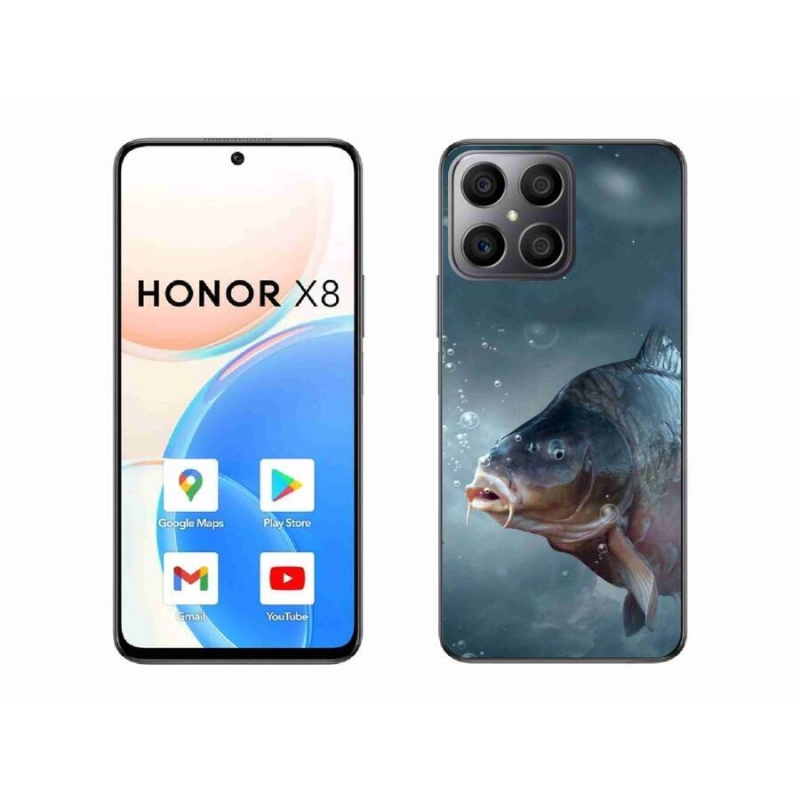 Gelový kryt mmCase na mobil Honor X8 4G - kapr a bublinky