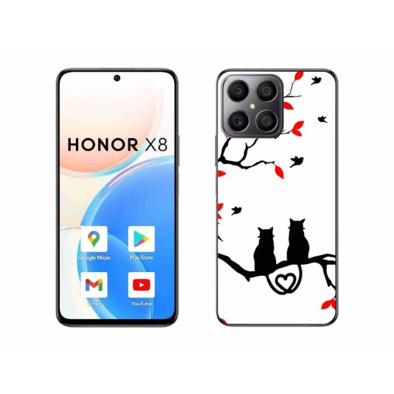 Gelový kryt mmCase na mobil Honor X8 4G - kočičí láska