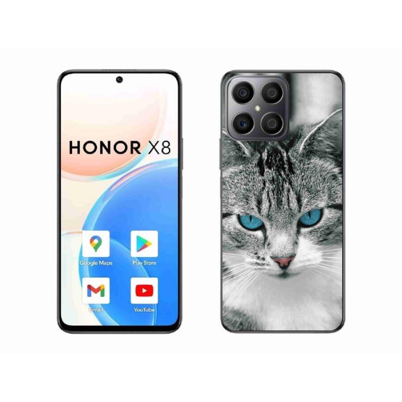 Gelový kryt mmCase na mobil Honor X8 4G - kočičí pohled 1