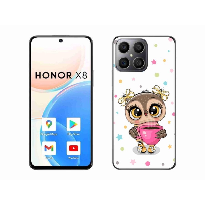 Gelový kryt mmCase na mobil Honor X8 4G - kreslená sovička