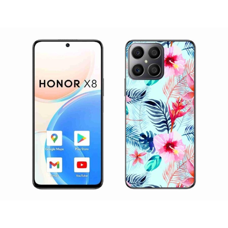 Gelový kryt mmCase na mobil Honor X8 4G - květiny