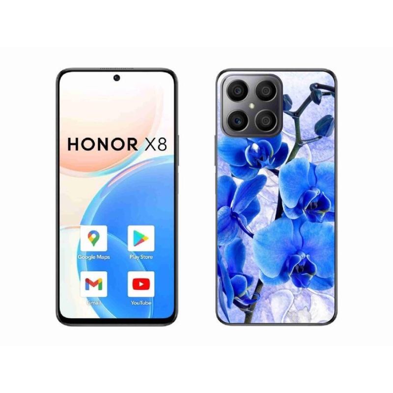 Gelový kryt mmCase na mobil Honor X8 4G - modré květy