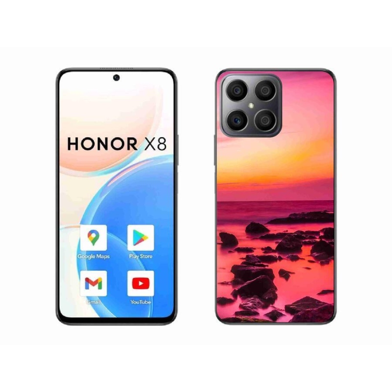 Gelový kryt mmCase na mobil Honor X8 4G - moře a záře