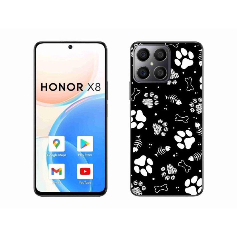 Gelový kryt mmCase na mobil Honor X8 4G - psí tlapky