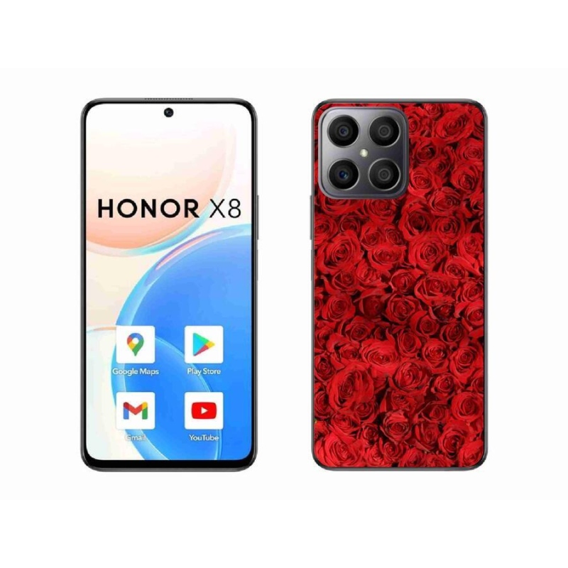 Gelový kryt mmCase na mobil Honor X8 4G - růže
