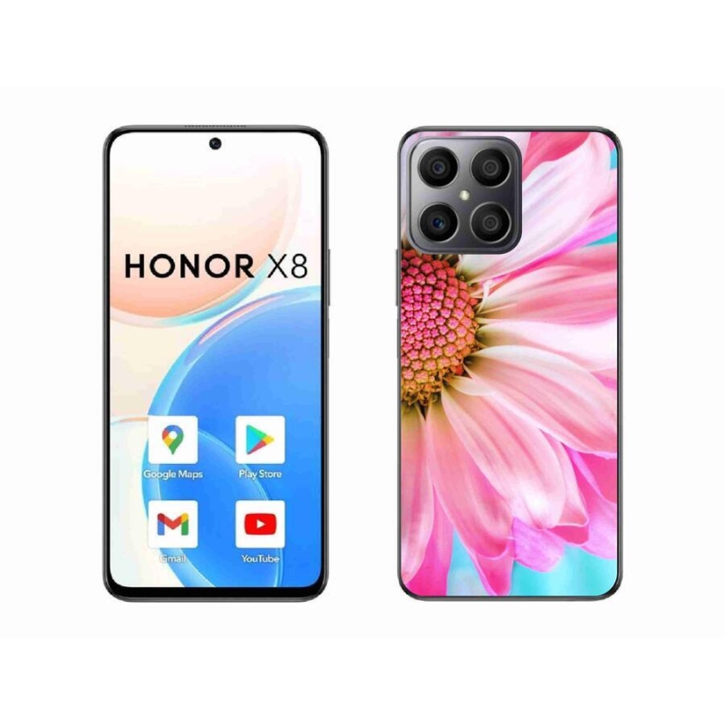 Gelový kryt mmCase na mobil Honor X8 4G - růžová květina