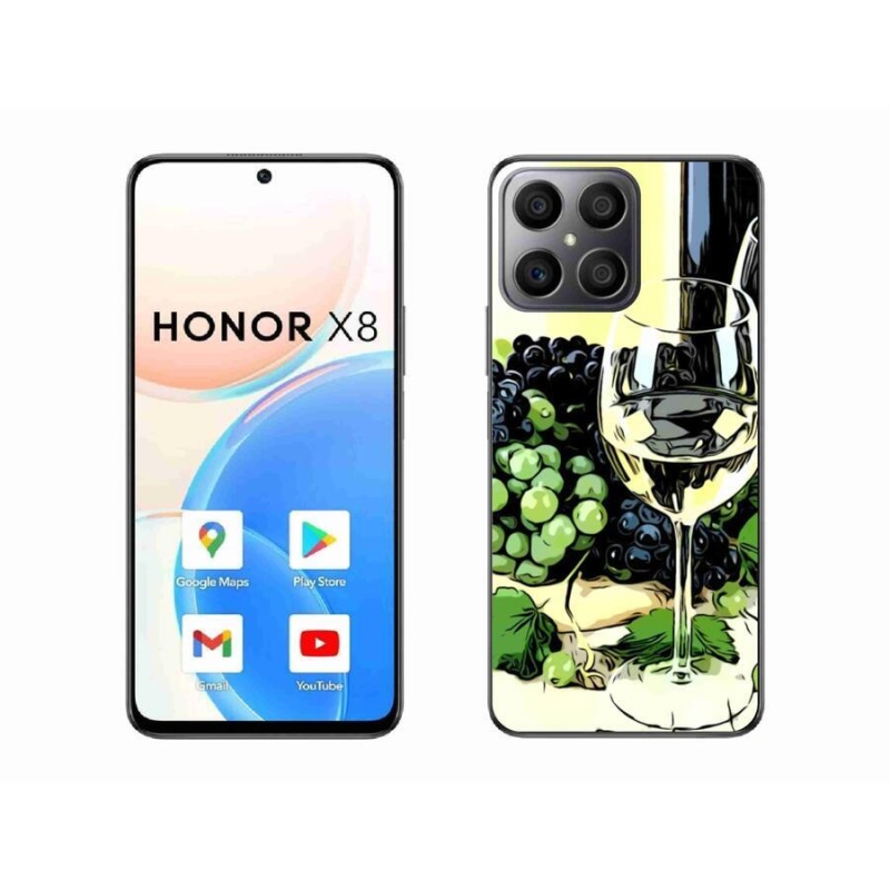 Gelový kryt mmCase na mobil Honor X8 4G - sklenka vína