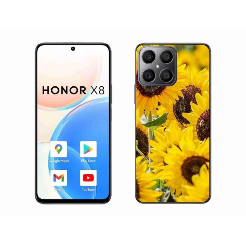 Gelový kryt mmCase na mobil Honor X8 4G - slunečnice