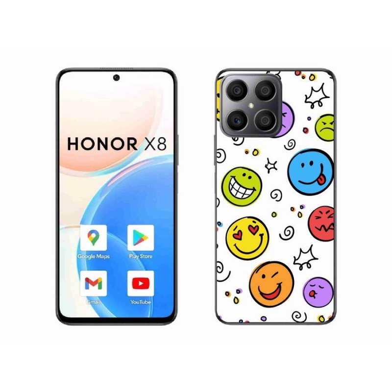 Gelový kryt mmCase na mobil Honor X8 4G - smajlíci