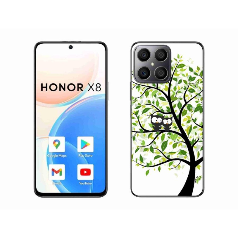 Gelový kryt mmCase na mobil Honor X8 4G - sovičky na stromě