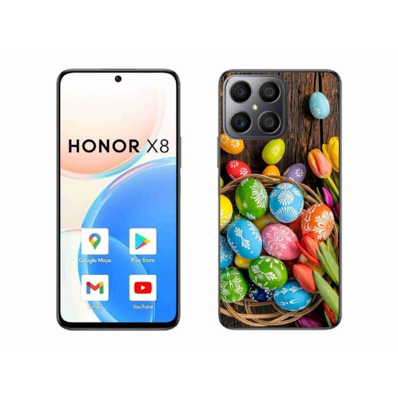 Gelový kryt mmCase na mobil Honor X8 4G - velikonoční vajíčka