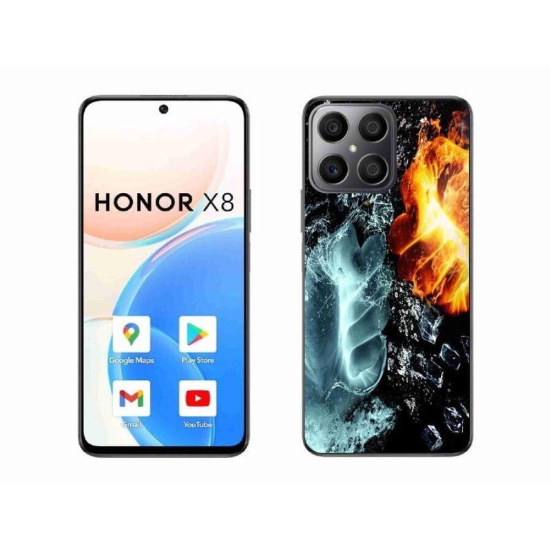 Gelový kryt mmCase na mobil Honor X8 4G - voda a oheň