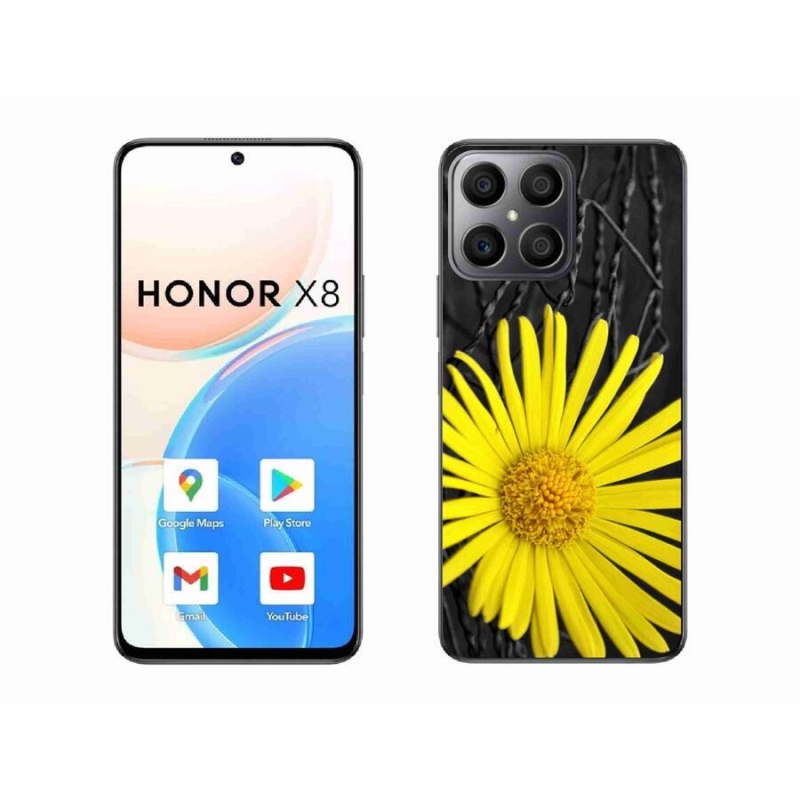 Gelový kryt mmCase na mobil Honor X8 4G - žlutá květina