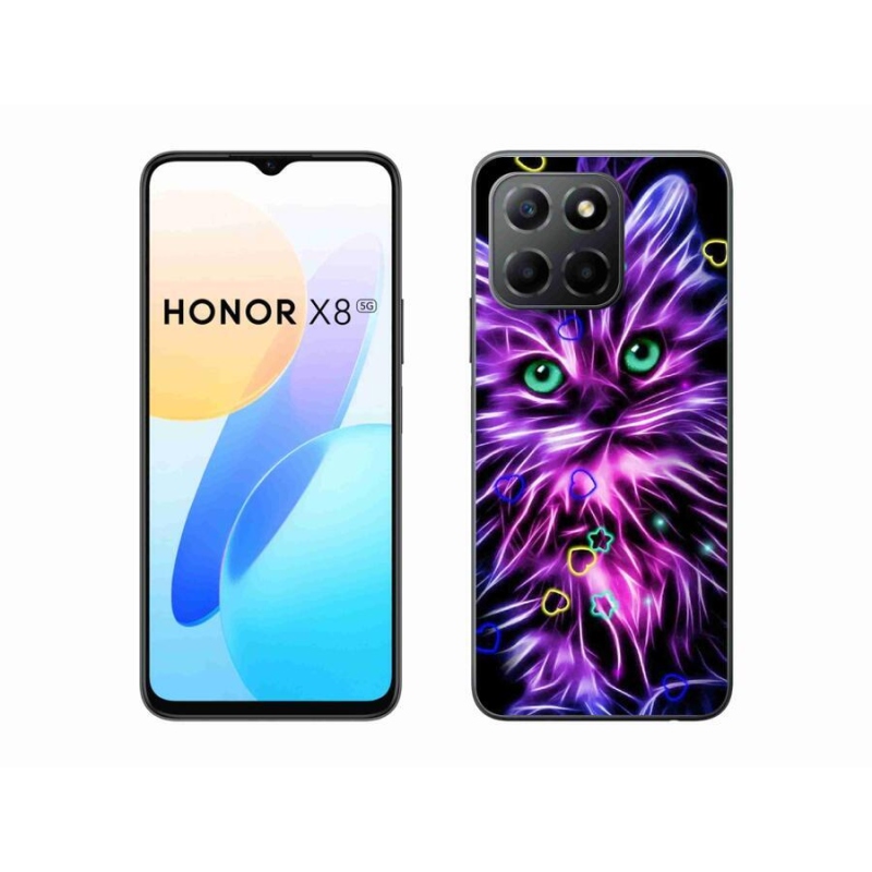 Gelový kryt mmCase na mobil Honor X8 5G/Honor 70 Lite 5G - abstraktní kočka