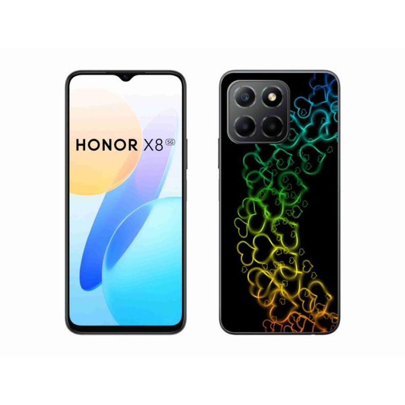 Gelový kryt mmCase na mobil Honor X8 5G/Honor 70 Lite 5G - barevná srdíčka