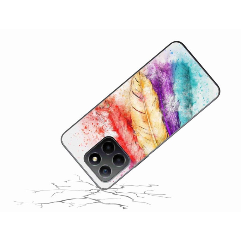 Gelový kryt mmCase na mobil Honor X8 5G/Honor 70 Lite 5G - barevné peří