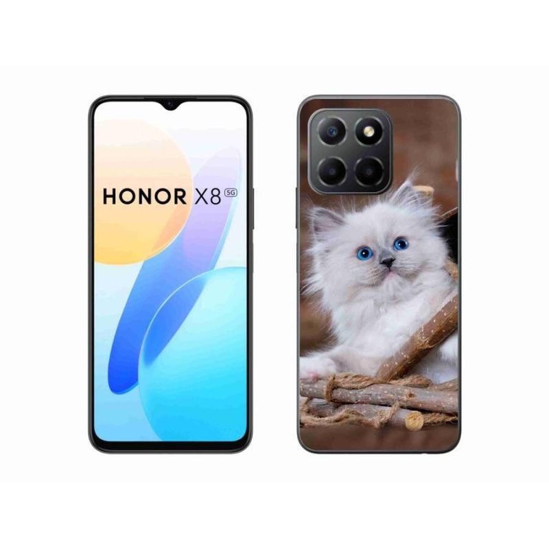 Gelový kryt mmCase na mobil Honor X8 5G/Honor 70 Lite 5G - bílé kotě