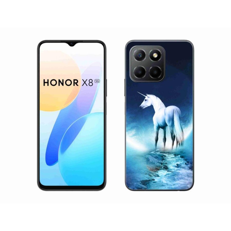 Gelový kryt mmCase na mobil Honor X8 5G/Honor 70 Lite 5G - bílý jednorožec