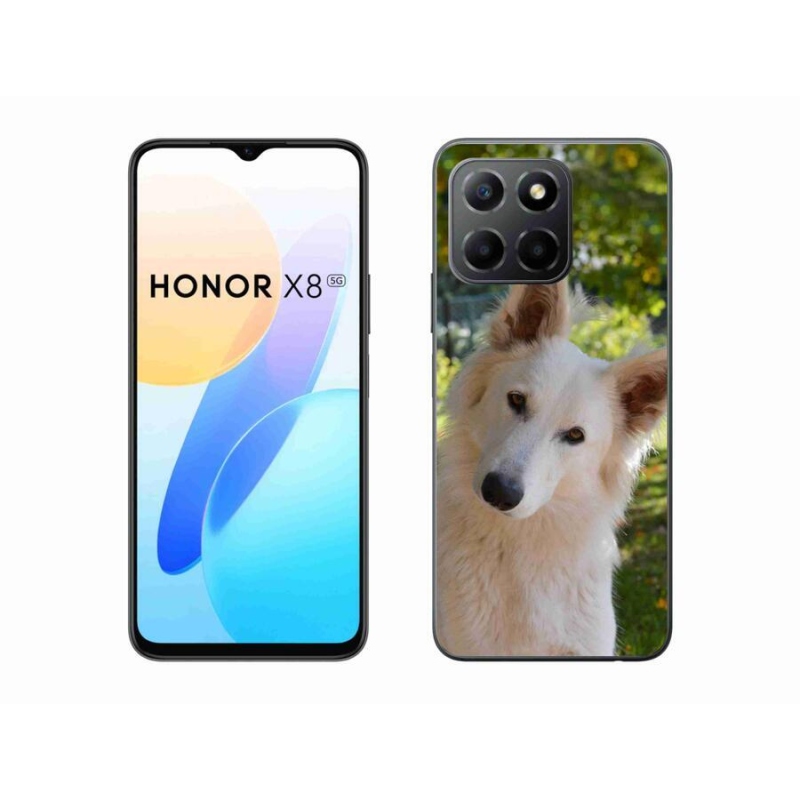 Gelový kryt mmCase na mobil Honor X8 5G/Honor 70 Lite 5G - bílý švýcarský ovčák 1