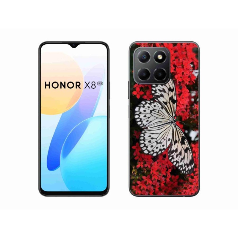 Gelový kryt mmCase na mobil Honor X8 5G/Honor 70 Lite 5G - černobílý motýl 1