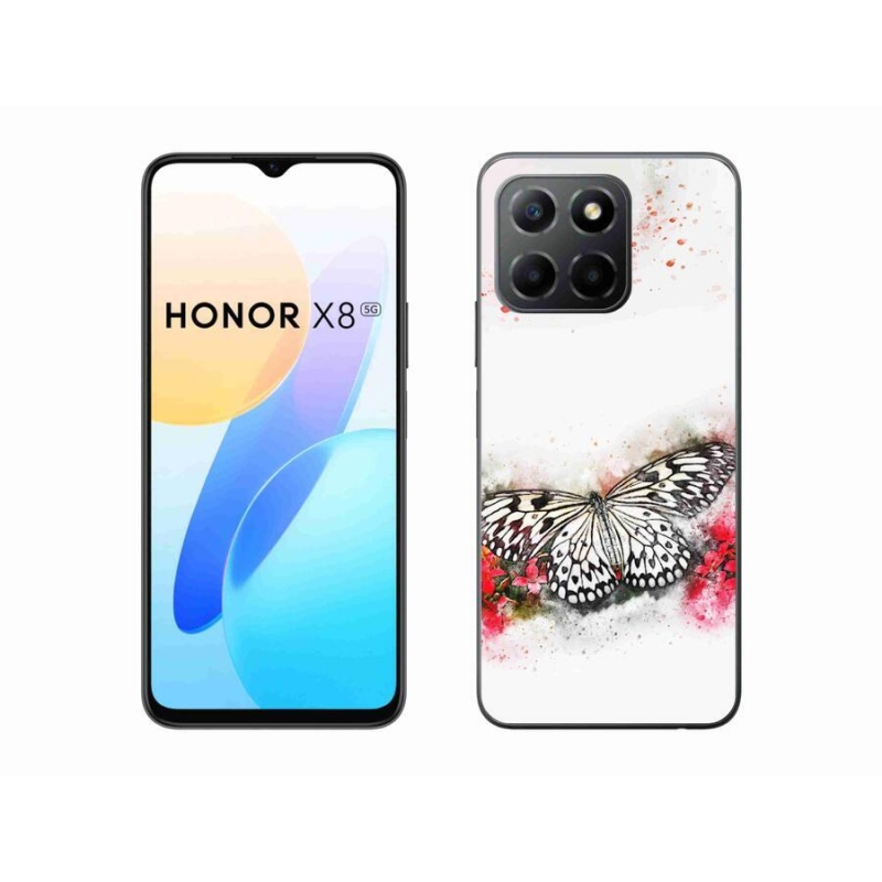 Gelový kryt mmCase na mobil Honor X8 5G/Honor 70 Lite 5G - černobílý motýl