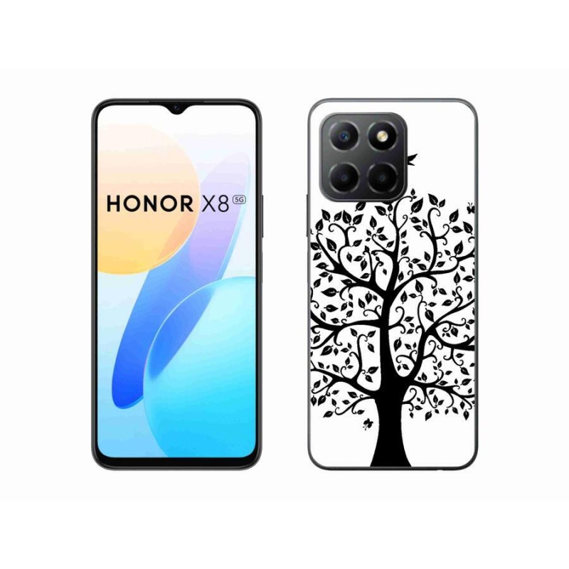 Gelový kryt mmCase na mobil Honor X8 5G/Honor 70 Lite 5G - černobílý strom