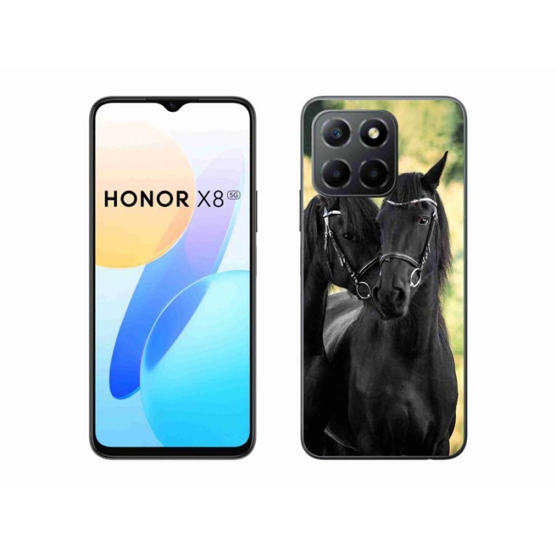 Gelový kryt mmCase na mobil Honor X8 5G/Honor 70 Lite 5G - dva černí koně