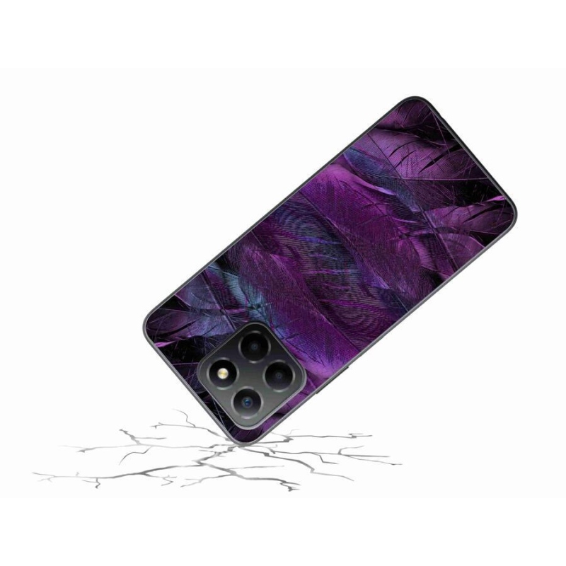 Gelový kryt mmCase na mobil Honor X8 5G/Honor 70 Lite 5G - fialová pírka