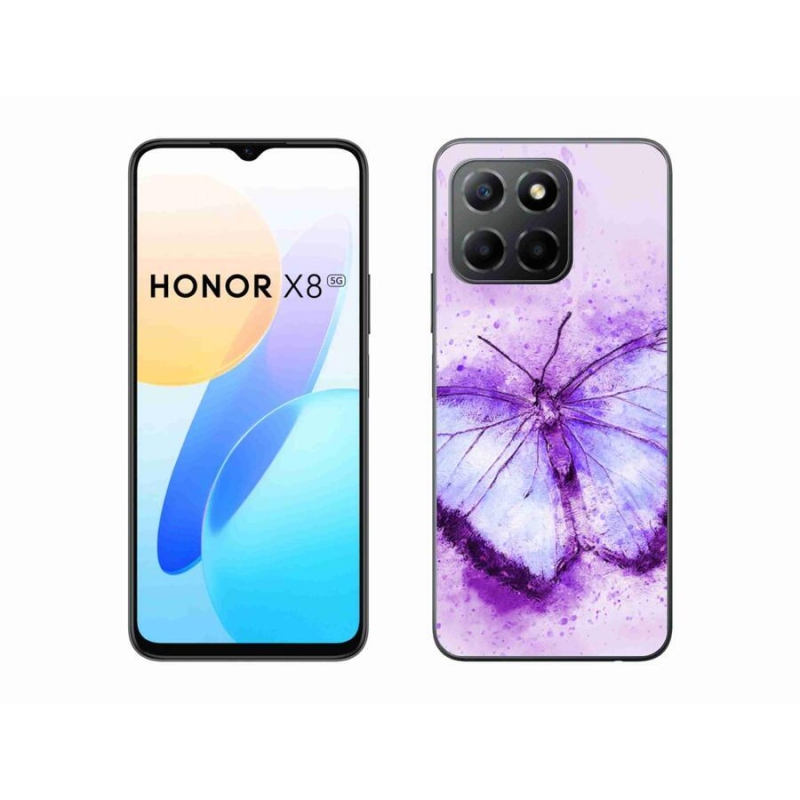 Gelový kryt mmCase na mobil Honor X8 5G/Honor 70 Lite 5G - fialový motýl