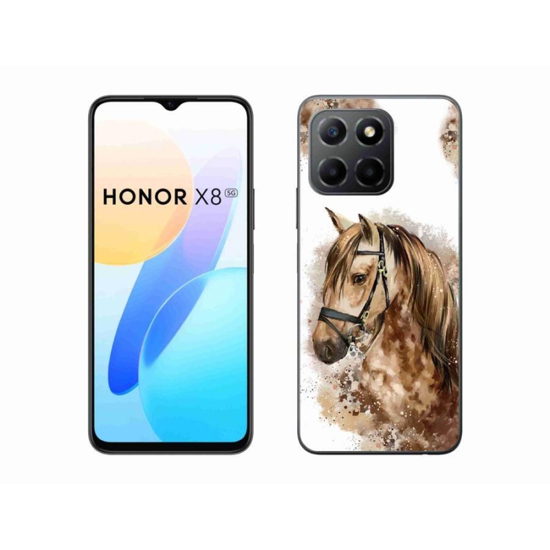 Gelový kryt mmCase na mobil Honor X8 5G/Honor 70 Lite 5G - hnědý kreslený kůň