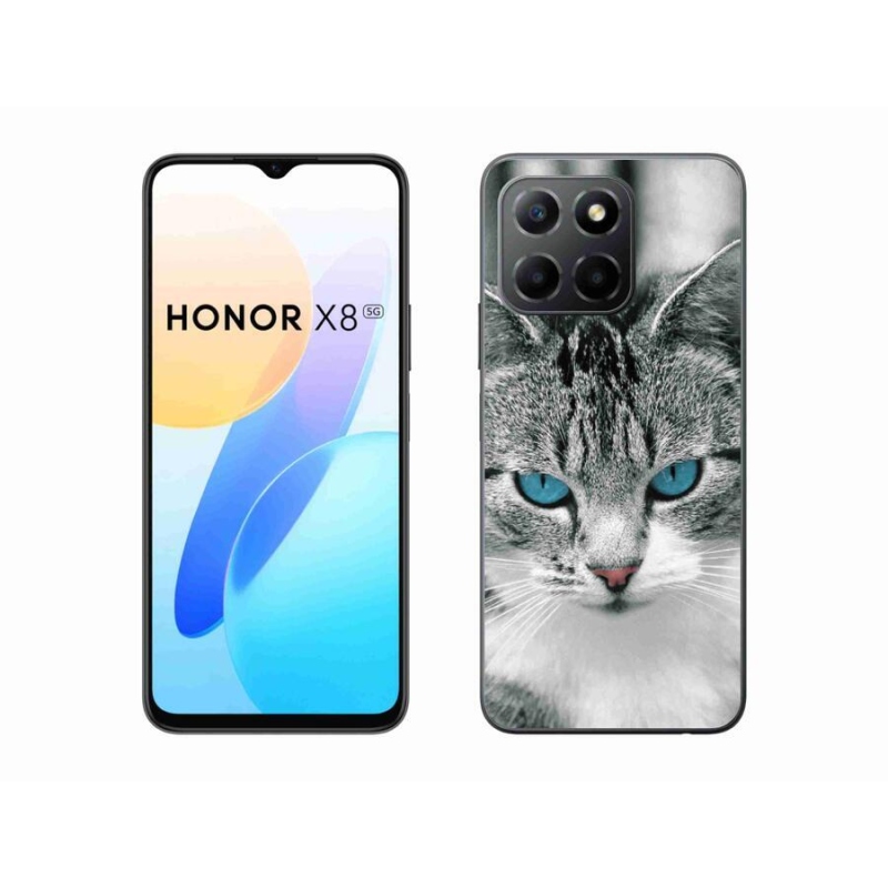 Gelový kryt mmCase na mobil Honor X8 5G/Honor 70 Lite 5G - kočičí pohled 1