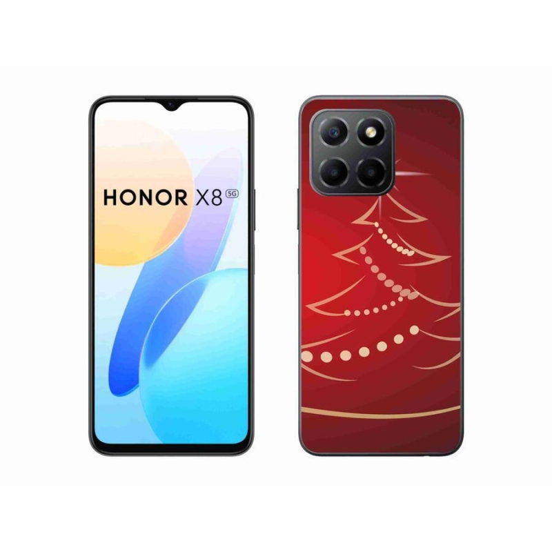 Gelový kryt mmCase na mobil Honor X8 5G/Honor 70 Lite 5G - kreslený vánoční stromek