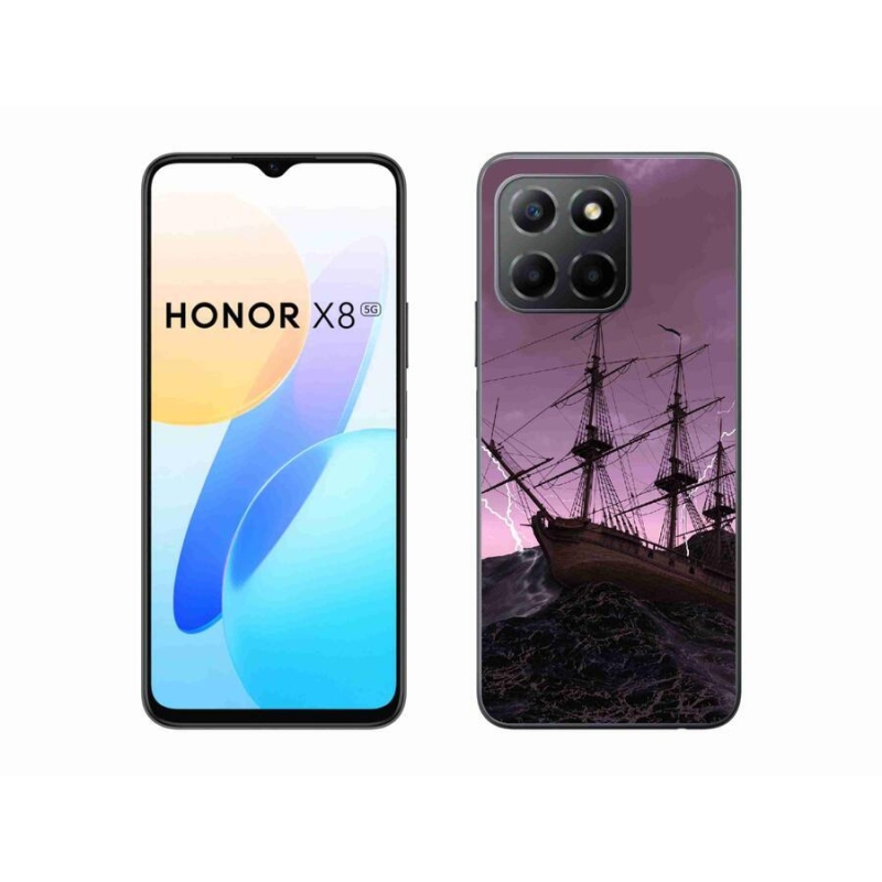Gelový kryt mmCase na mobil Honor X8 5G/Honor 70 Lite 5G - loď v bouři
