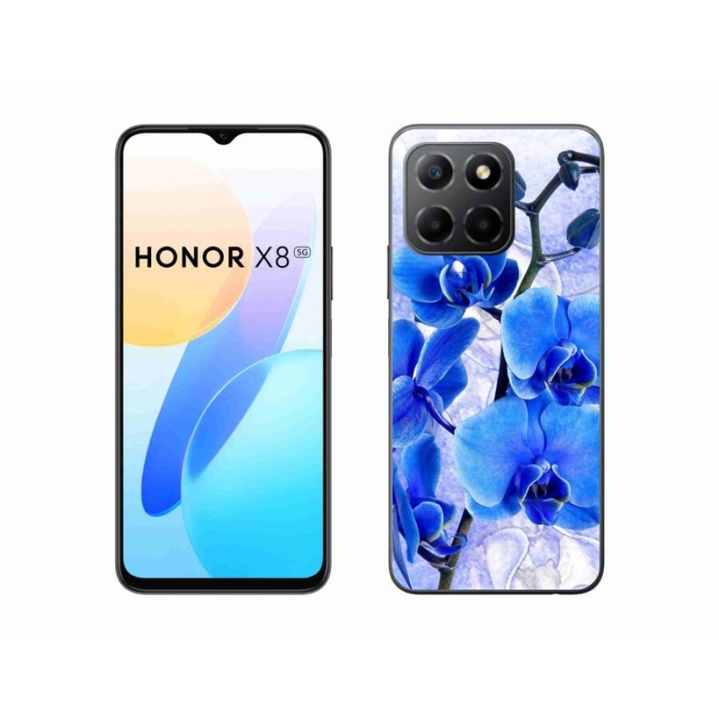 Gelový kryt mmCase na mobil Honor X8 5G/Honor 70 Lite 5G - modré květy
