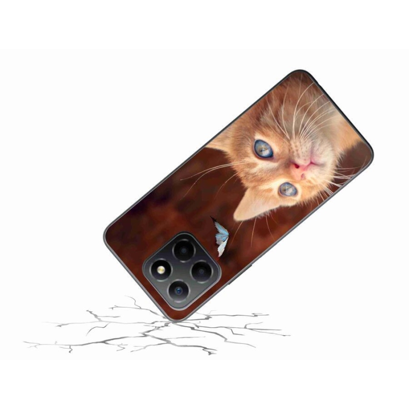 Gelový kryt mmCase na mobil Honor X8 5G/Honor 70 Lite 5G - motýl a kotě