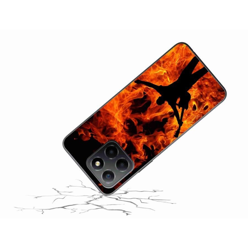Gelový kryt mmCase na mobil Honor X8 5G/Honor 70 Lite 5G - muzikant a oheň