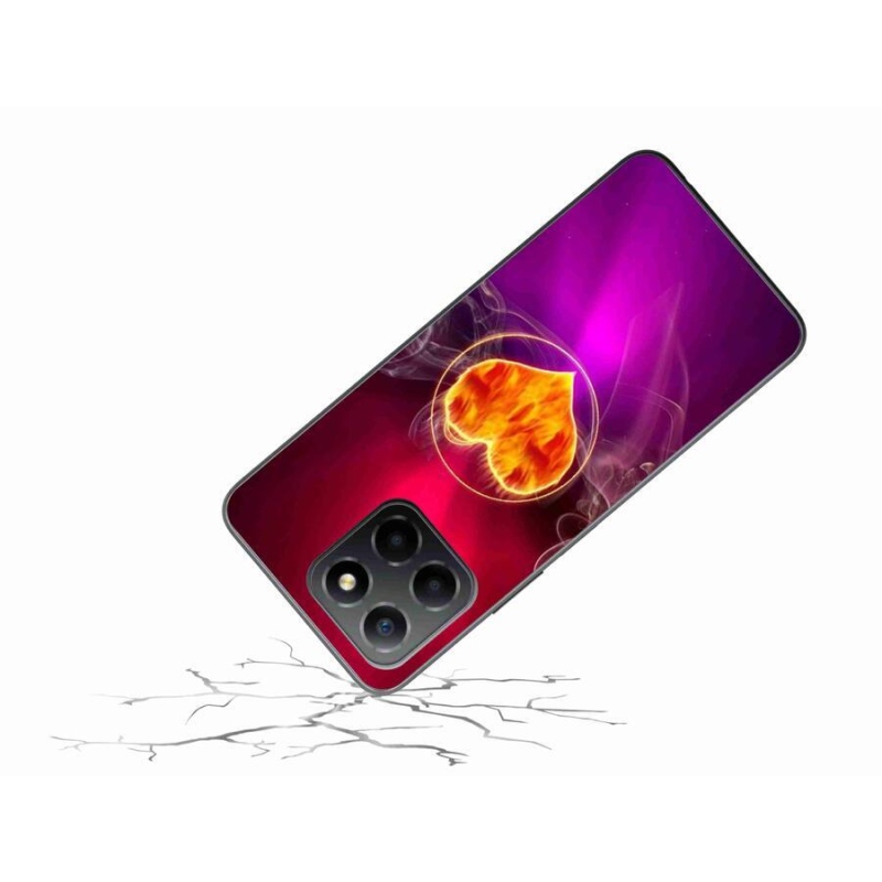 Gelový kryt mmCase na mobil Honor X8 5G/Honor 70 Lite 5G - ohnivé srdce