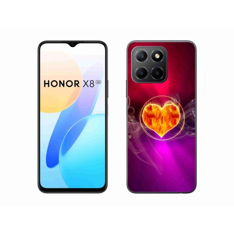 Gelový kryt mmCase na mobil Honor X8 5G/Honor 70 Lite 5G - ohnivé srdce