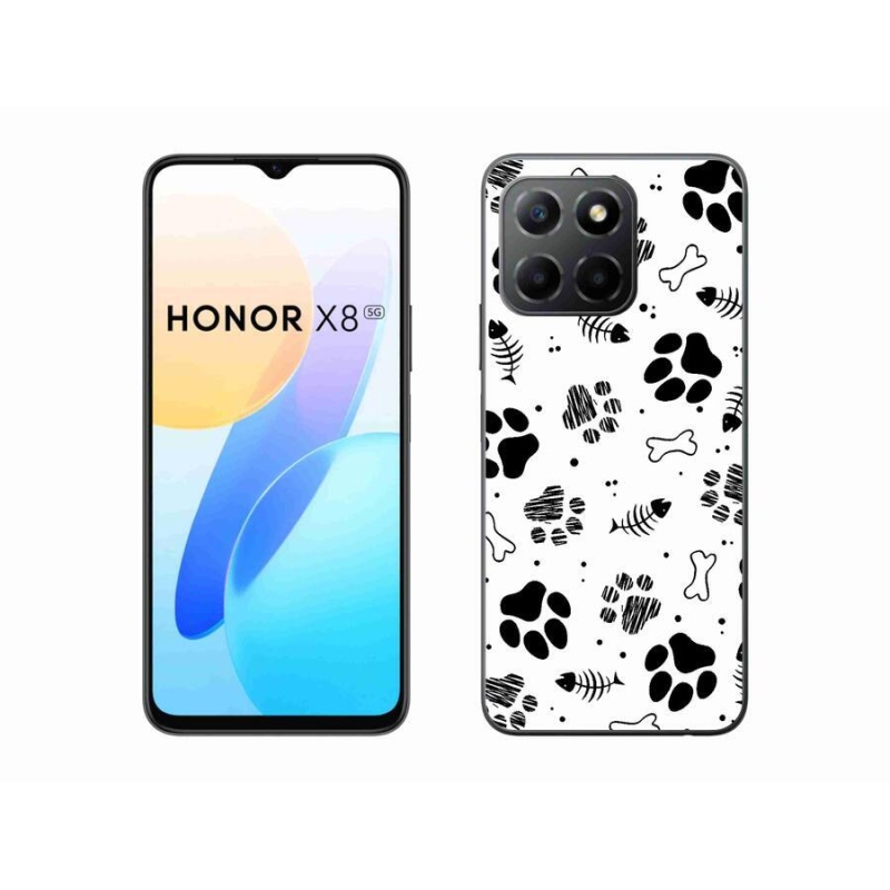 Gelový kryt mmCase na mobil Honor X8 5G/Honor 70 Lite 5G - psí tlapky 1