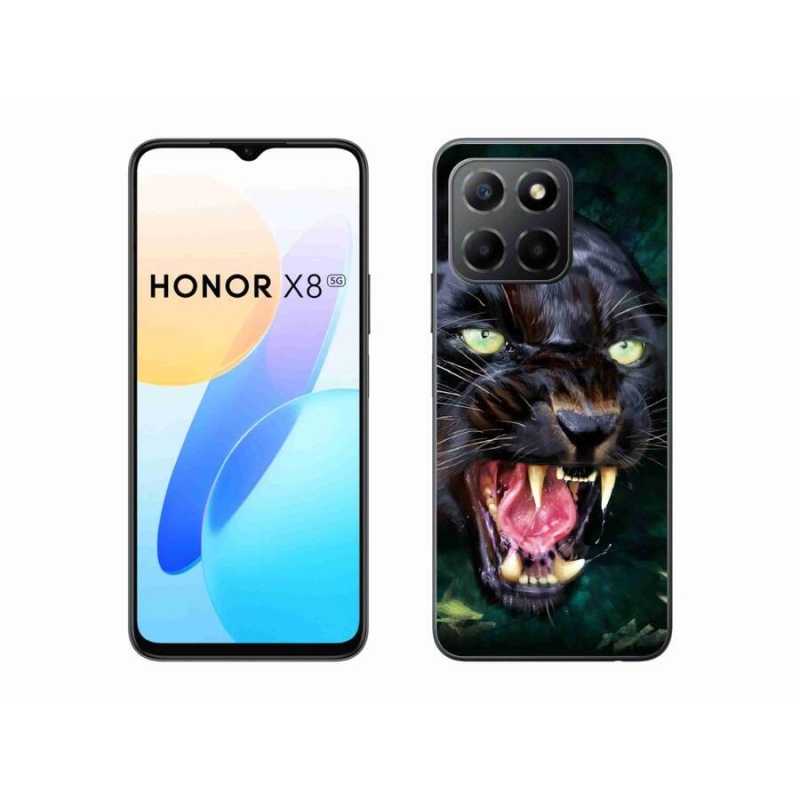 Gelový kryt mmCase na mobil Honor X8 5G/Honor 70 Lite 5G - rozzuřený černý panter