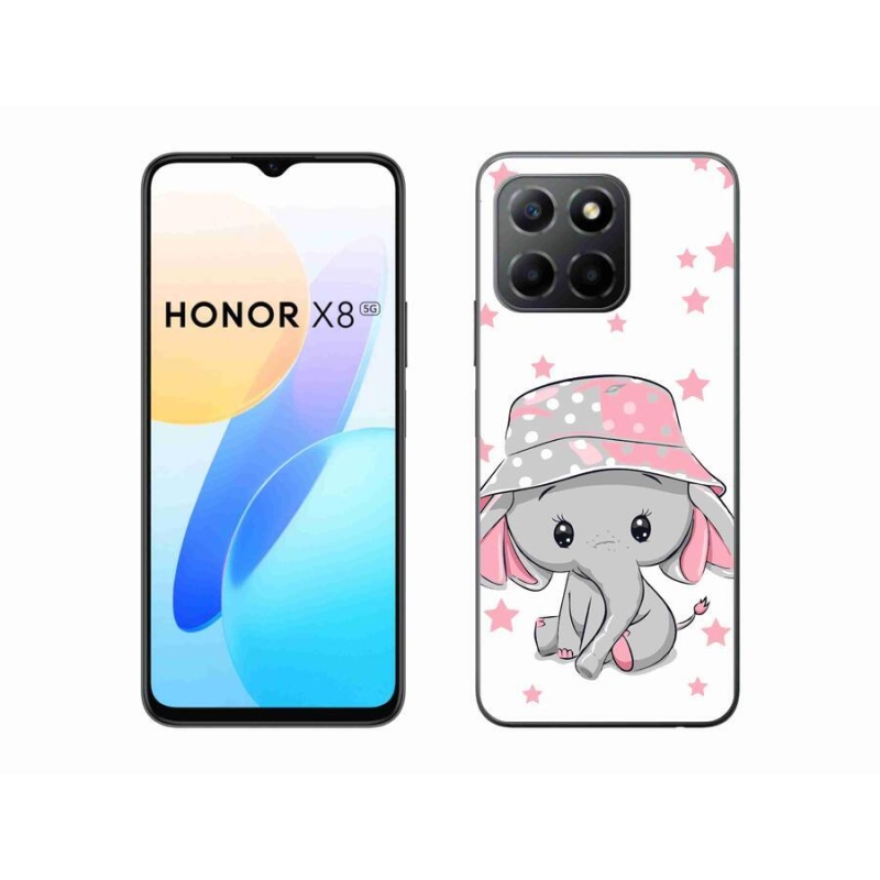 Gelový kryt mmCase na mobil Honor X8 5G/Honor 70 Lite 5G - růžový slon