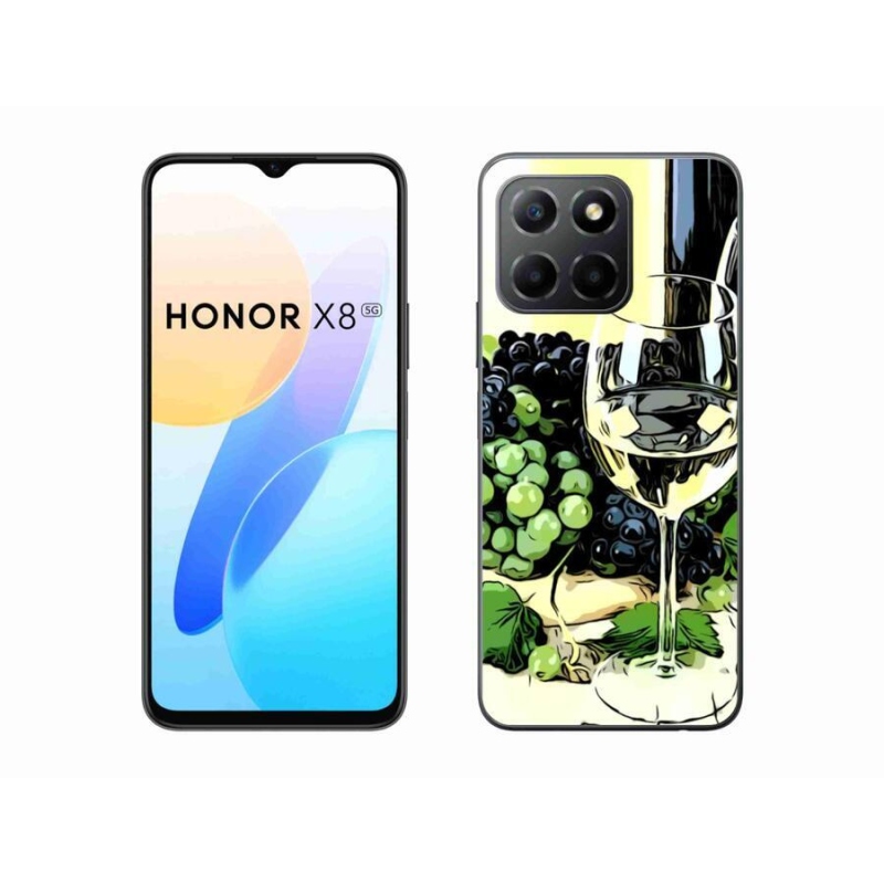 Gelový kryt mmCase na mobil Honor X8 5G/Honor 70 Lite 5G - sklenka vína