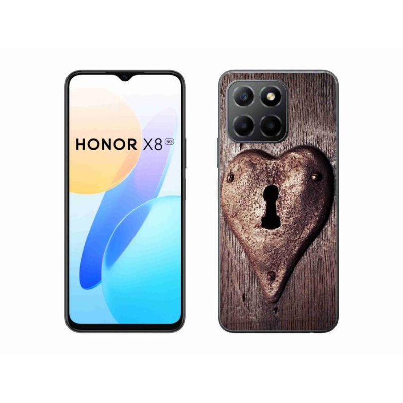 Gelový kryt mmCase na mobil Honor X8 5G/Honor 70 Lite 5G - zámek ve tvaru srdce