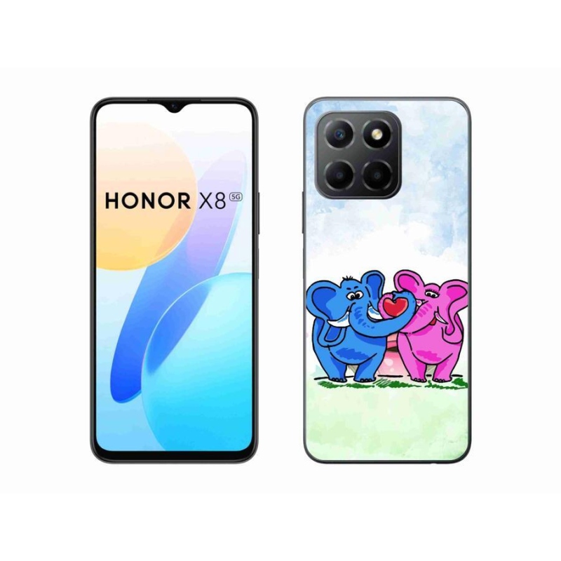 Gelový kryt mmCase na mobil Honor X8 5G/Honor 70 Lite 5G - zamilovaní sloni
