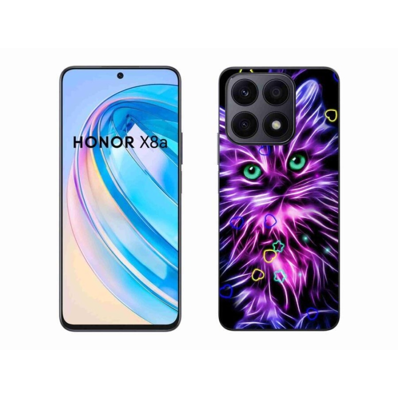 Gelový kryt mmCase na mobil Honor X8a - abstraktní kočka