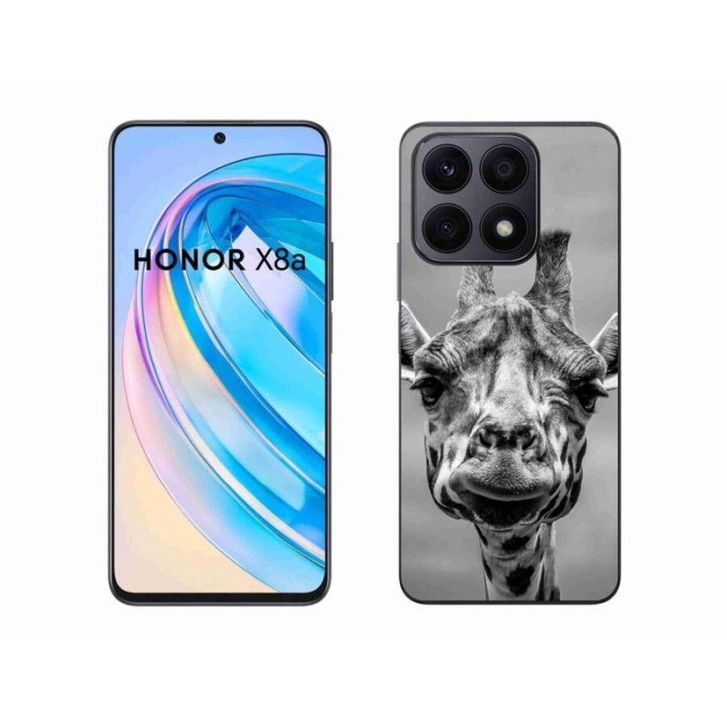Gelový kryt mmCase na mobil Honor X8a - černobílá žirafa