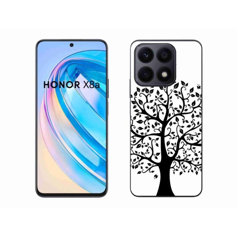 Gelový kryt mmCase na mobil Honor X8a - černobílý strom
