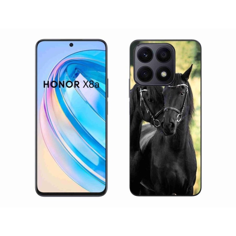 Gelový kryt mmCase na mobil Honor X8a - dva černí koně